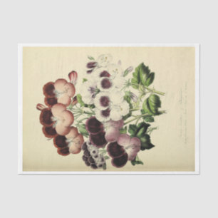 Papier Mousseline Ephémère florale Découpage blanc violet
