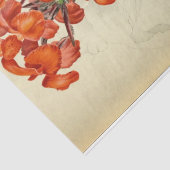 Papier Mousseline Ephémère Florale Découpage Orange Fleurs Jaunes (Détail)