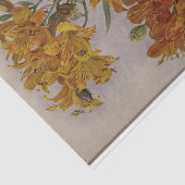 Papier Mousseline Ephémère florale Découpage orange jaune (Détail)