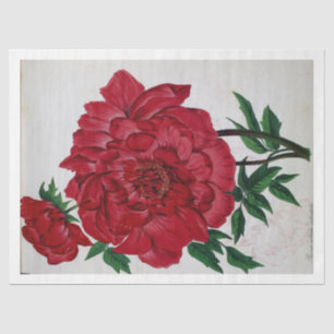 Papier Mousseline Ephémère florale Découpage Rose rouge Fleurs