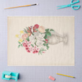 Papier Mousseline Ephémère florale Découpage Vase rose blanc (Artisanat)