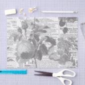 Papier Mousseline Ephémère florale du journal noir et blanc (Artisanat)