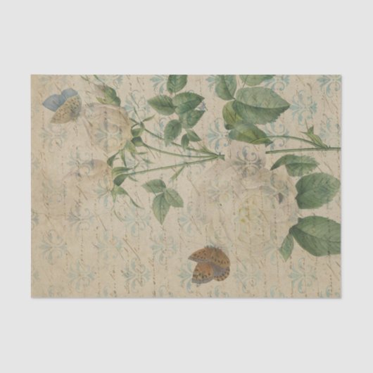 Papier Mousseline Ephémère florale vintage (Recto)