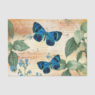 Papier Mousseline Ephémère florale vintage