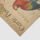 Papier Mousseline Ephémère française Rouge Jaune Macaw Floral Découp (Détail)