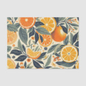 Papier Mousseline Ephémère Motif Oranges rétro Découpage (Recto)