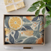 Papier Mousseline Ephémère Motif Oranges rétro Découpage (Cadeau)