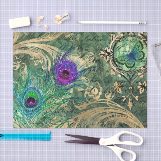 Papier Mousseline Ephémère Peacock Feathers (Artisanat)