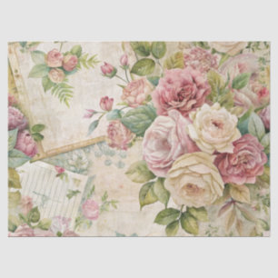 Papier Mousseline Ephémère rose florale Élégante Vintage inspirée