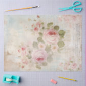 Papier Mousseline Ephémère rose française vintage (Artisanat)