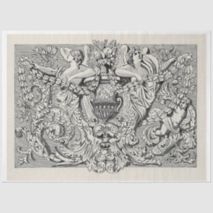 Papier Mousseline Ephémère vintage Découpage Illustration antique