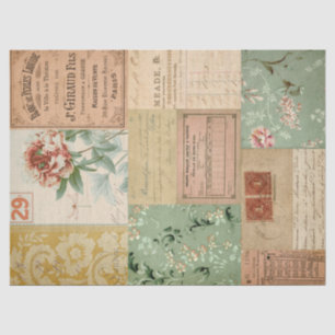 Papier Mousseline Ephémère vintage et découpage floral