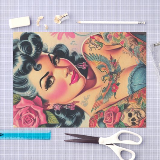 Papier Mousseline Épingle à tatouage rétro (Artisanat)