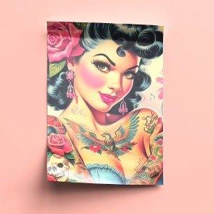 Papier Mousseline Épingle à tatouage rétro