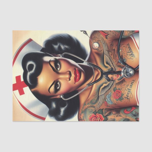 Papier Mousseline Épingle de l'infirmière tatouée (Recto)
