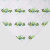 Papier Mousseline Épingle jaune vert de l'hippocampe (Détail)