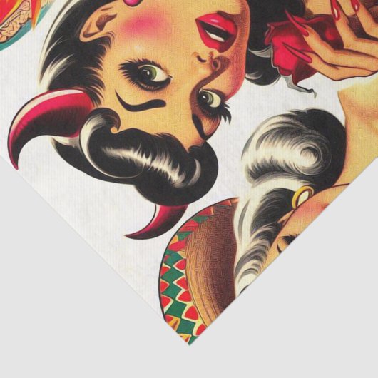 Papier Mousseline Épingle rétro Devilish (Détail)