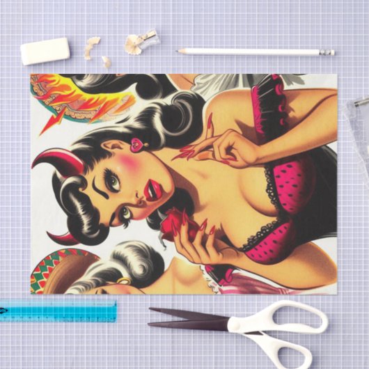 Papier Mousseline Épingle rétro Devilish (Artisanat)