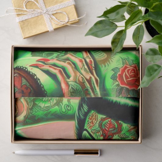 Papier Mousseline Épingle Zombie tatouée (Cadeau)