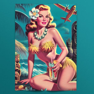 Papier Mousseline Épinglette Tiki Vintage
