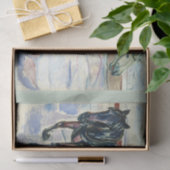 Papier Mousseline Équipe de chevaux en neige par Edvard Munch (Cadeau)