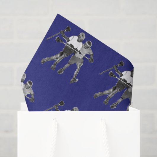 Papier Mousseline Équipe de crosse Bleue (Sac cadeau)