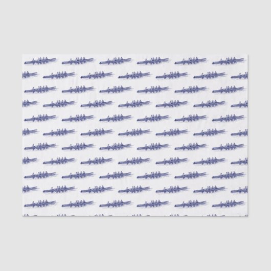 Papier Mousseline Équipe de sports nautiques Blue Rowing Rowers (Recto)