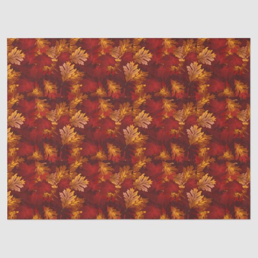 Papier Mousseline Érable et chêne Feuillage d'automne (Recto)