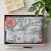 Papier Mousseline Escalade Rose et petit oiseau, William Morris (Cadeau)