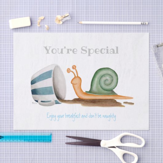 Papier Mousseline Escargot et tasse rayée (Artisanat)