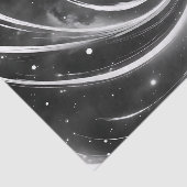 Papier Mousseline Espace Abstrait noir et blanc (Détail)