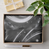 Papier Mousseline Espace Abstrait noir et blanc (Cadeau)