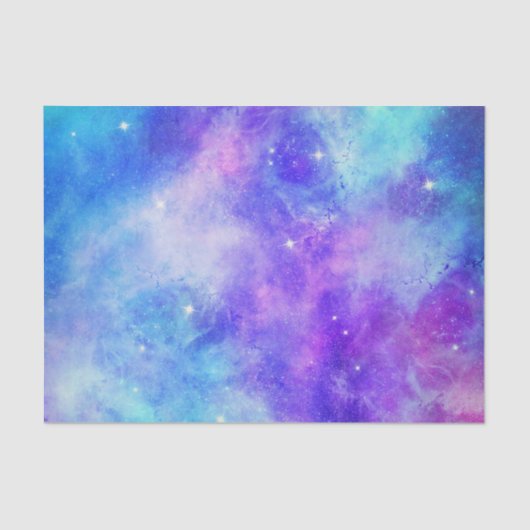 Papier Mousseline Espace de galaxie violet et bleu Abstrait (Recto)