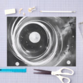 Papier Mousseline Espace noir et blanc galactique (Artisanat)