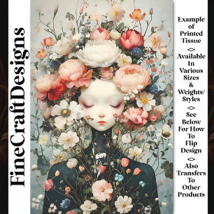 Papier Mousseline Esprit de la Terre Fleur Femelle Calme AG4Z Découp