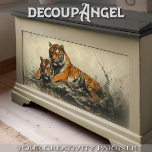 Papier Mousseline Esprit sauvage du tigre - Découpage -