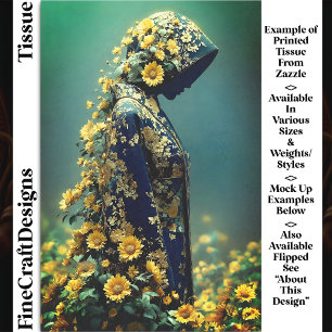 Papier Mousseline Esprit Tournesol en Robe Florale Découpage DT2R