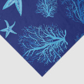 Papier Mousseline Estarfish-corail bleu turquoise (Détail)