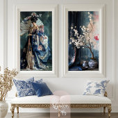 Papier Mousseline Esthétique orientale Elegant Geisha Portrait