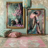 Papier Mousseline Esthétique orientale Elegant Geisha Portrait