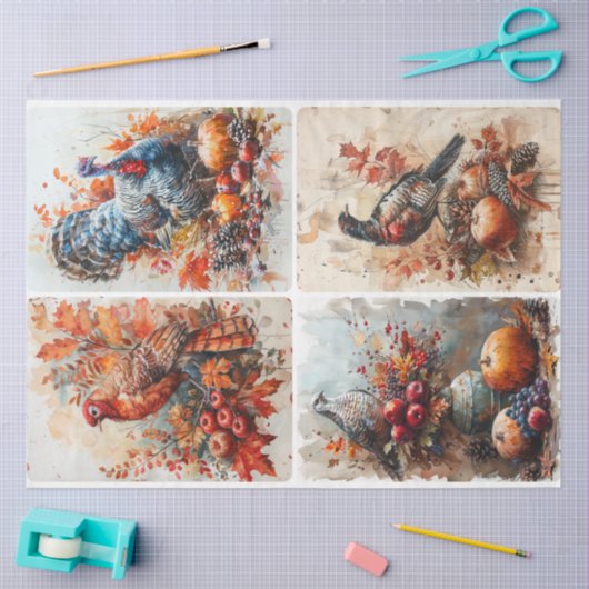 Papier Mousseline Etanche Thanksgiving (Artisanat)