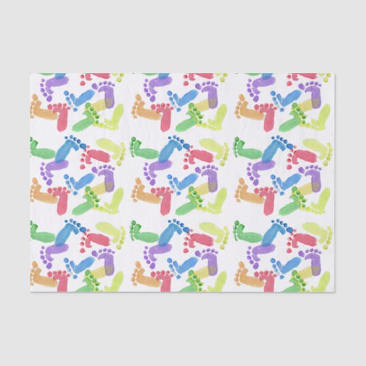 Papier Mousseline Étapes bébé, Pieds bébé, Empreintes bébé dans les (Recto)