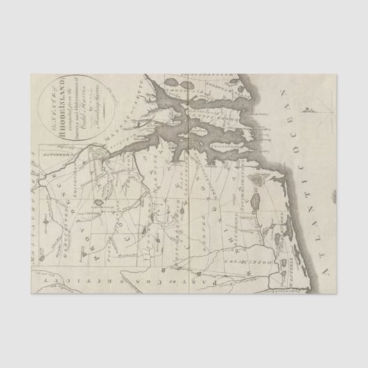 Papier Mousseline État d'île de Rhode (Recto)