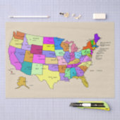 Papier Mousseline États-Unis carte papier (Artisanat)