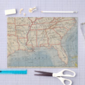 Papier Mousseline États-Unis du Sud-est 1888 de carte (Artisanat)