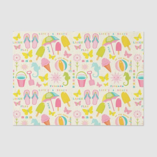 Papier Mousseline Été à la plage (Recto)