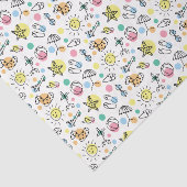 Papier Mousseline Été Amusement Plage Doodles Découpage (Détail)