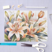 Papier Mousseline Été Botanique Lily Floral (Artisanat)