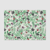 Papier Mousseline Été - Bugs dame, papillons et Feuilles (Recto)