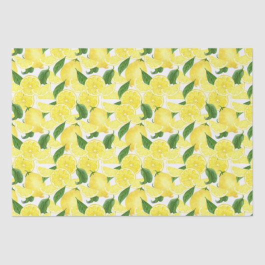 Papier Mousseline Été Fruit d'agrumes de citron jaune frais (Recto)